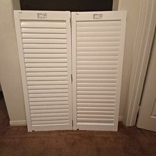 Set 1_Interior Plantation Shutters White 20 1/4" W x 54"L_Vinyl