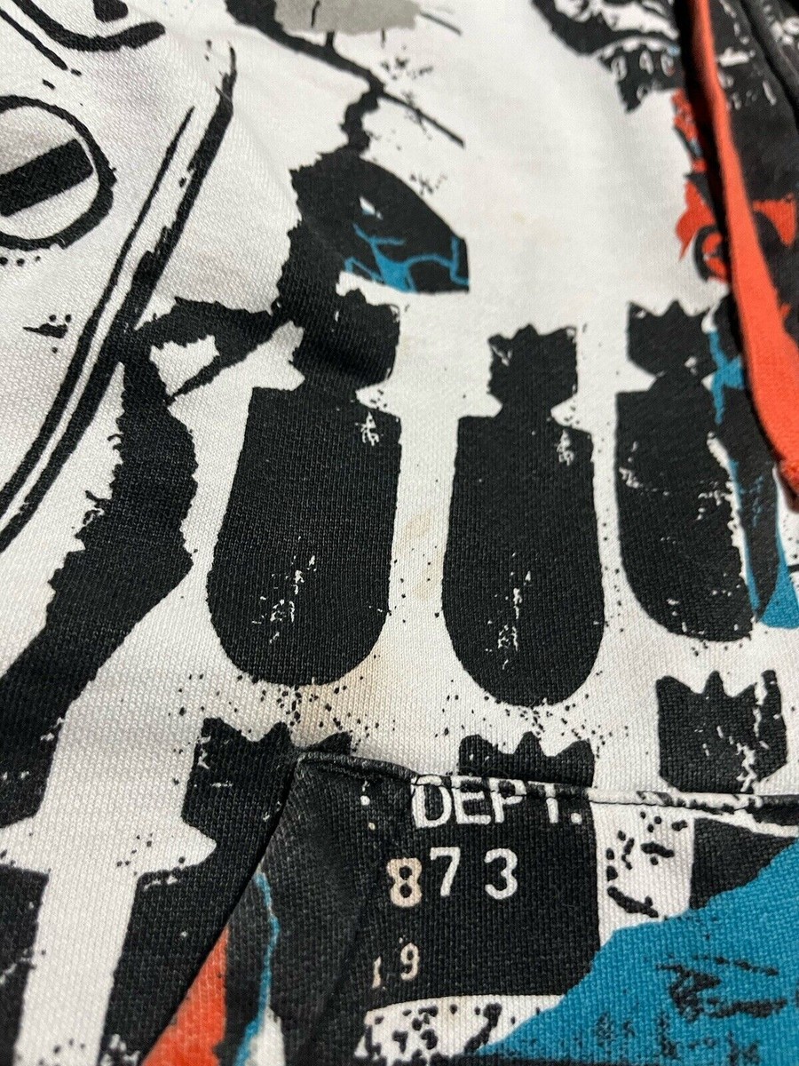 Vintage Y2K Circa Hoodie Sweatshirt AOP Mens Medium Graphic