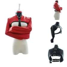 PU Leather Armbinder Straightjacket Body Harness Restraint Cupless Costume Women