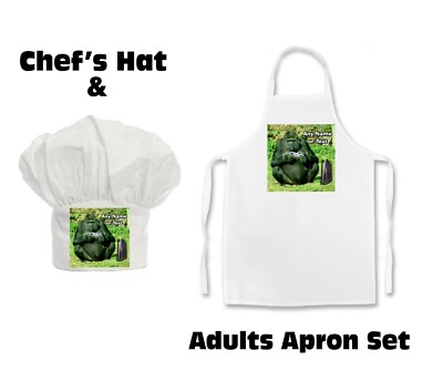 ERWACHSENE PERSONALISIERT Gaming Gorilla Druck Erwachsene Koch Hut/Schürze Set