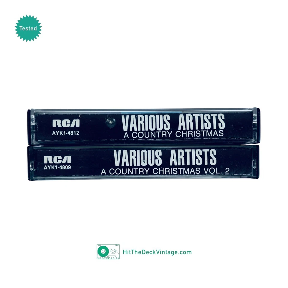 A Country Christmas Various Artists Cassette Tapes (1982) Volume 1 & 2 TESTED Foto 2 de 4
