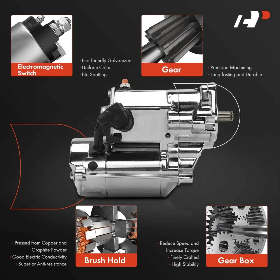 A-Premium Starter Motor for Harley-Davidson Electra Glide Dyna 91-93 1.4KW 12V - Image 4 of 4