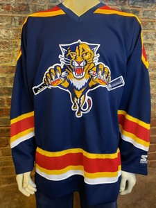 blue and yellow hockey jersey