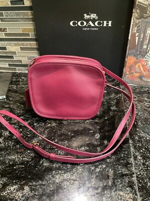 Coach Zip Pouch Crossbody Hibiscus Pink Limited Edition 89697 The