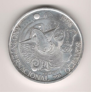 PORTUGAL 1000 ESCUDOS PLATA (28 grs ley 500 mls) 1998 AÑO INTERNACIONAL OCÉANO