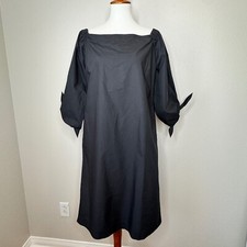 OTTOD'AME Off Shoulder Dress 6 Italy Cotton Shift Tie Sleeves Witchy Whimsigoth