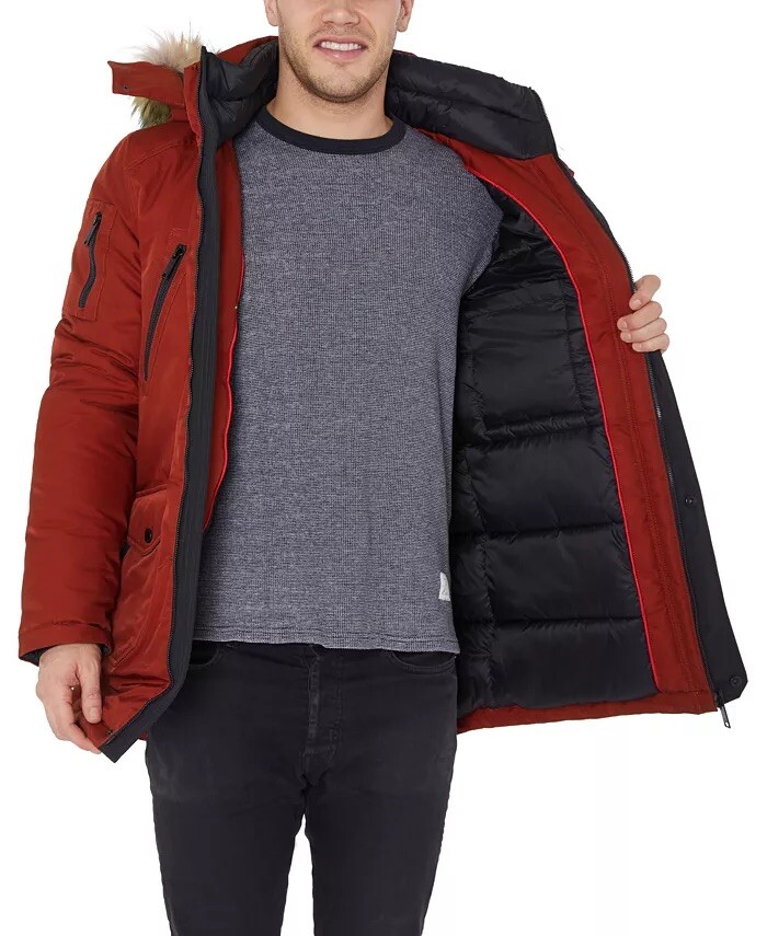 NWT $250 Halifax HFX Big Men's Faux-Fur-Trim Parka Jacket