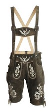 Lederhosen Men Leather Bavarian Shorts Oktoberfest Lederhosen 3D Embroidery