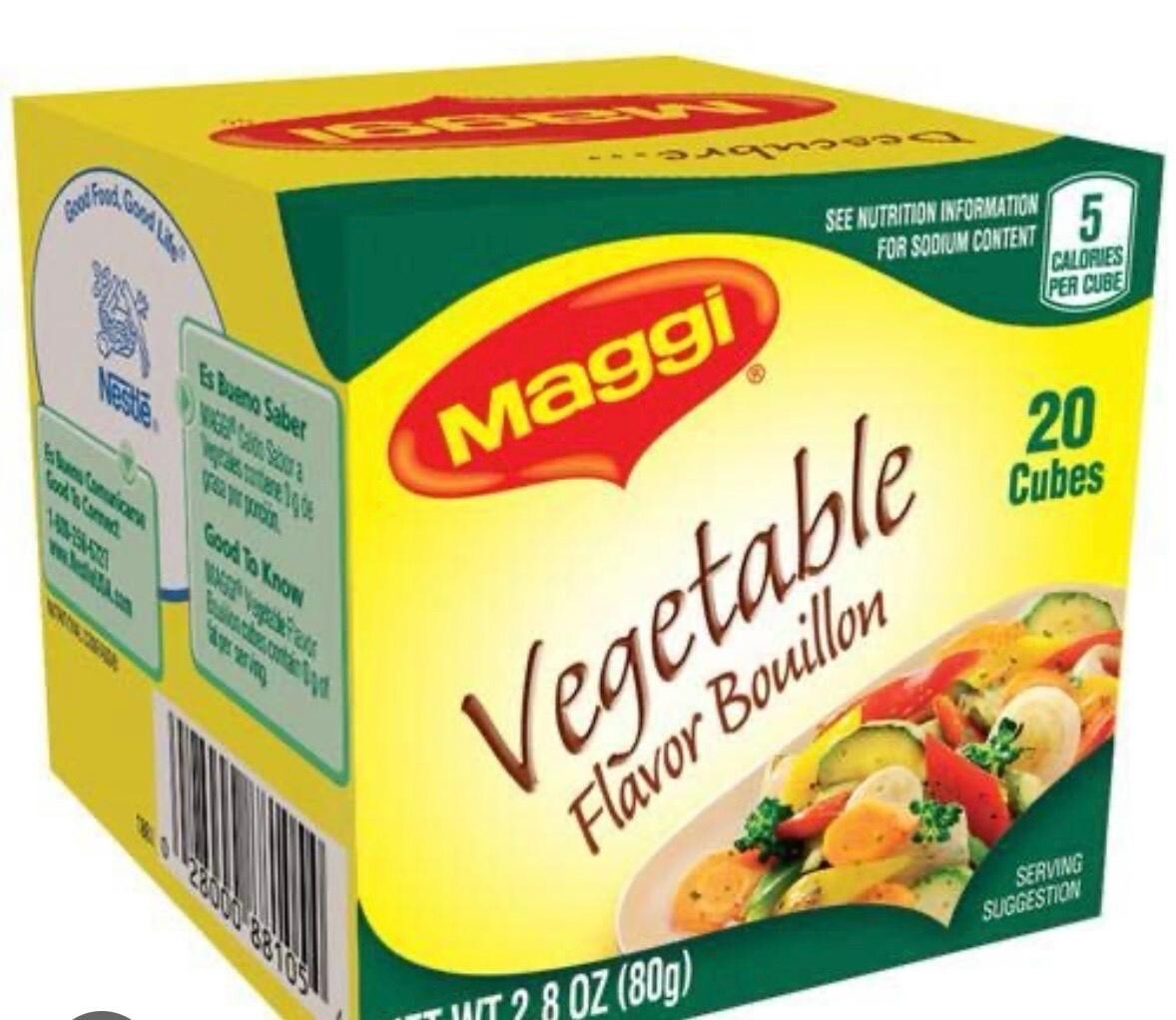 Cubos de caldo con sabor vegetal Maggi de 2,82 oz - los aranceles los pagamos...