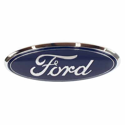 2004 through 2009 Ford F-150 Front 9'' Blue and Chrome Ford Emblem  CL3Z-8213-D