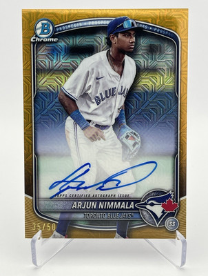 Topps 2024 Bowman Chrome Arjun Nimmala BMA-AN Autograph Blue Jays /50