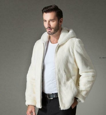 Men's Faux Coat Hooded Jacket Outerwear Slim Fit Winter Warm Zip Parkas Chic