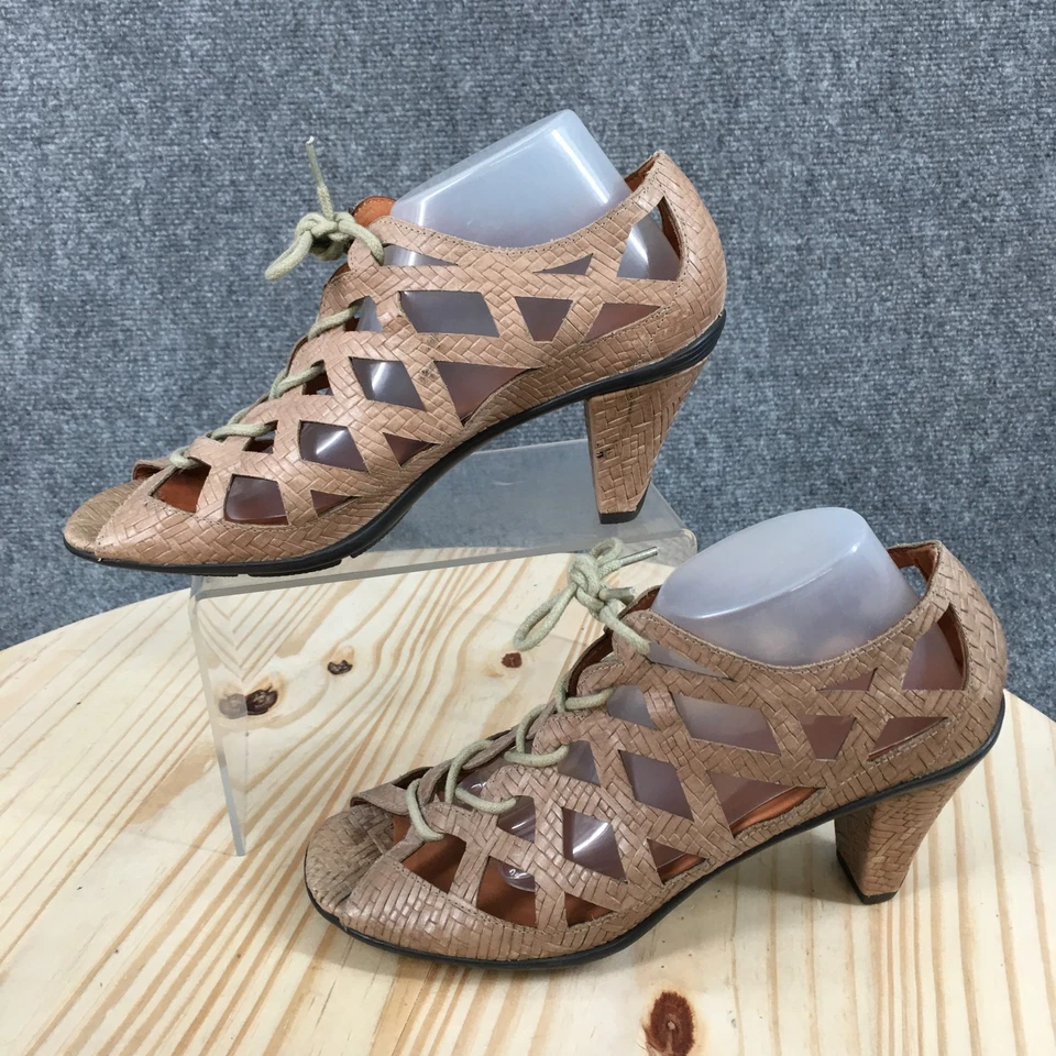 Sandalias Gentle Souls para mujer 7 M Okey Dokey Gladiador cuero marrón tejido NUEVAS Foto 2 de 4