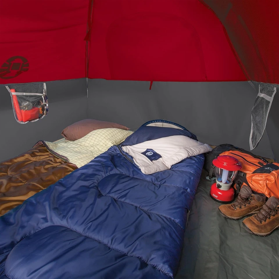 Saco de dormir Coleman Brazos 20/30°F para adultos clima frío con PFAS, azul Foto 2 de 4