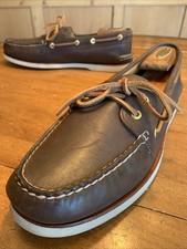 Sperry Topsider Gold Cup Boat Shoes Brown White Soles Glove Leather Lined 13 W