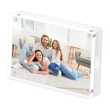 Magnetic Double Sided Acrylic Photo Frame, 4 x 6 Inches  20MM 4X6" 1 Pack Clear