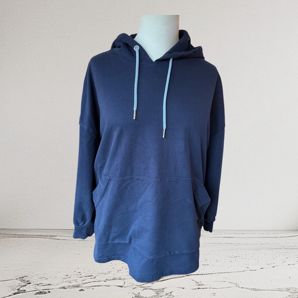 Sheego Pullover Hoodie Sweatshirt mit Kapuze blau Gr. 52/54 - Bild 2 von 4