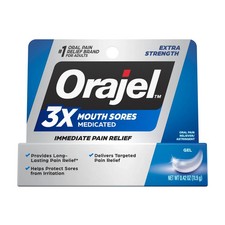 Orajel 3X for Mouth Sores Maximum Strength Gel Tube 0.42oz Immediate Pain Relief