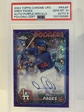 2024 Topps Chrome Update #RAAP Andy Pages Rookie Auto Purple Speckle /299 PSA 10