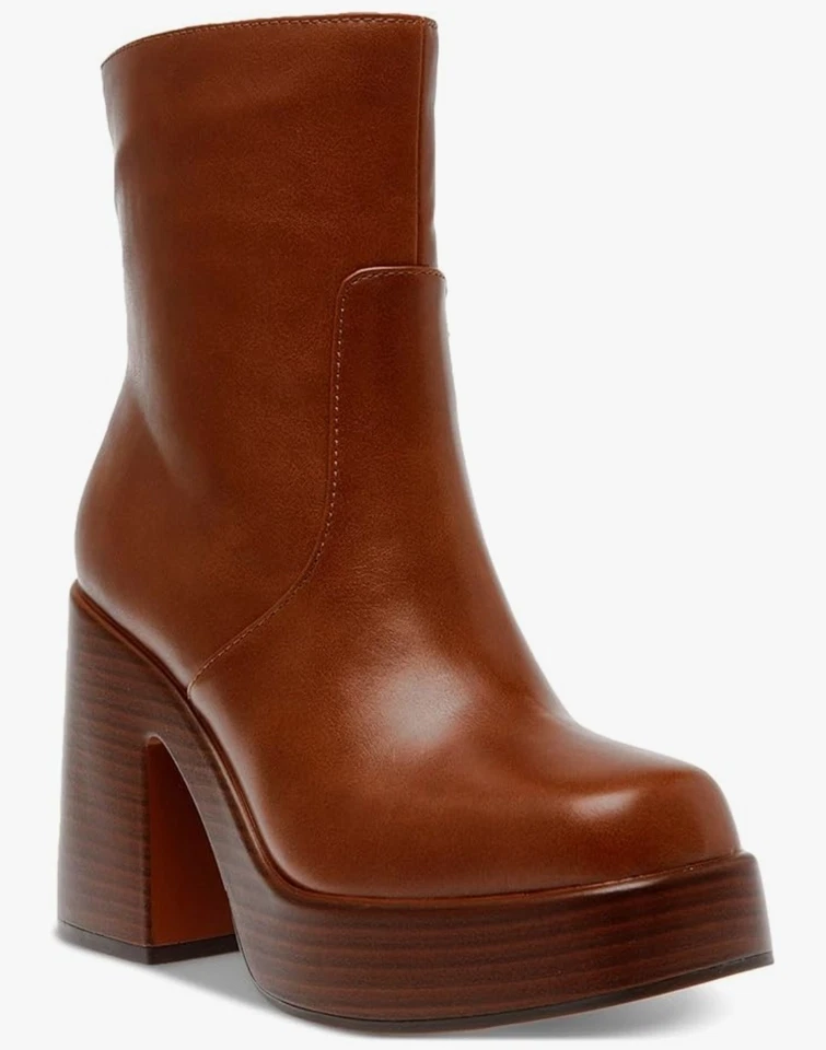 Wild Pair Classic Retro Women Platform Boots Booties SZ 9 M Cognac Brown - Image 4 of 4