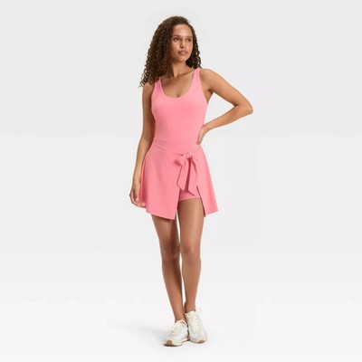 Women's Knit Front Tie Active Dress Shorts Underneath- JoyLab Size Small