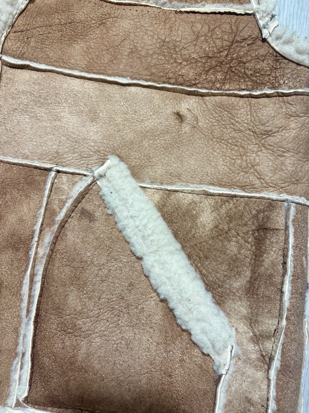 Vintage 70s Shearling Patchwork Vest Western Ranc… - image 11