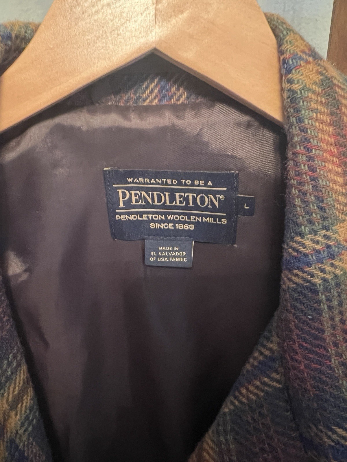 Pendleton Plaid Button Jacket Brown Yellow Red Bl… - image 2