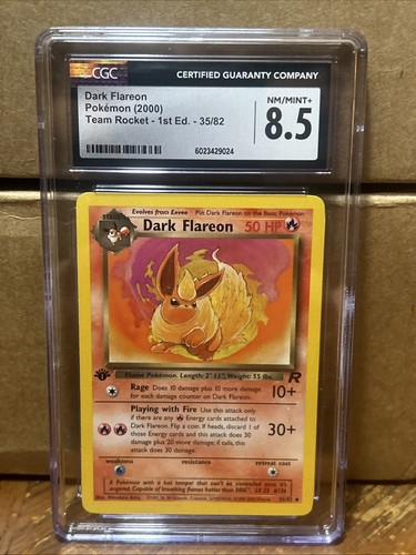 Dark Flareon (1st Edition) graded CGC 8.5 for sale on eBay