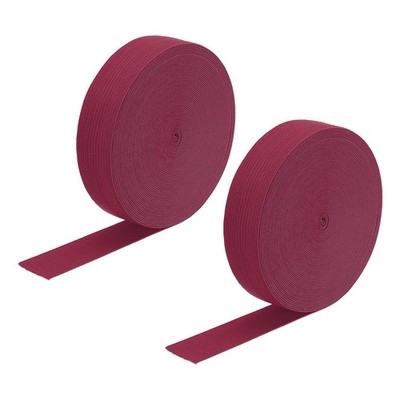 2pcs Elastic Bands for Sewing 1 Inch 10 Yards Burgundy Red Knit Elastic Spool