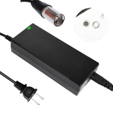 13S 48V Li-Ion Battery Charger 54.6V Fast Black Silver 3Pin-XLR Plug