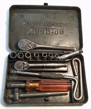 Vintage Snap-On Midget M-70 Ratchet Socket Wrench Set w/Orignal Case Early 1930s