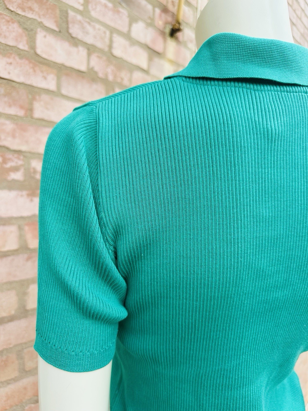 YSL Yves Saint Laurent Top T Shirt Rive Gauche Vintage Verde Smeraldo? Coton...