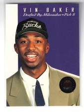 (2) Vin Baker 🏀 Cards  / 93 SkyBox Premium Draft Pick #DP8(RC) / 97 Topps  #165