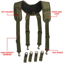 Tactical Duty Belt Harness Suspenders Padded Tool Belt Suspender Padded Adjustab