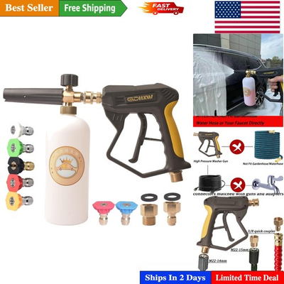 #ad Durable Brass High Pressure Washer with Adjustable Foam Cannon for Car Washing $65.09