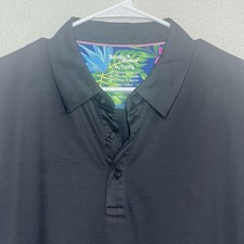 Birdie Bound Polo Shirt Mens XL Blue Flamingo Print Golf Performance Stretch