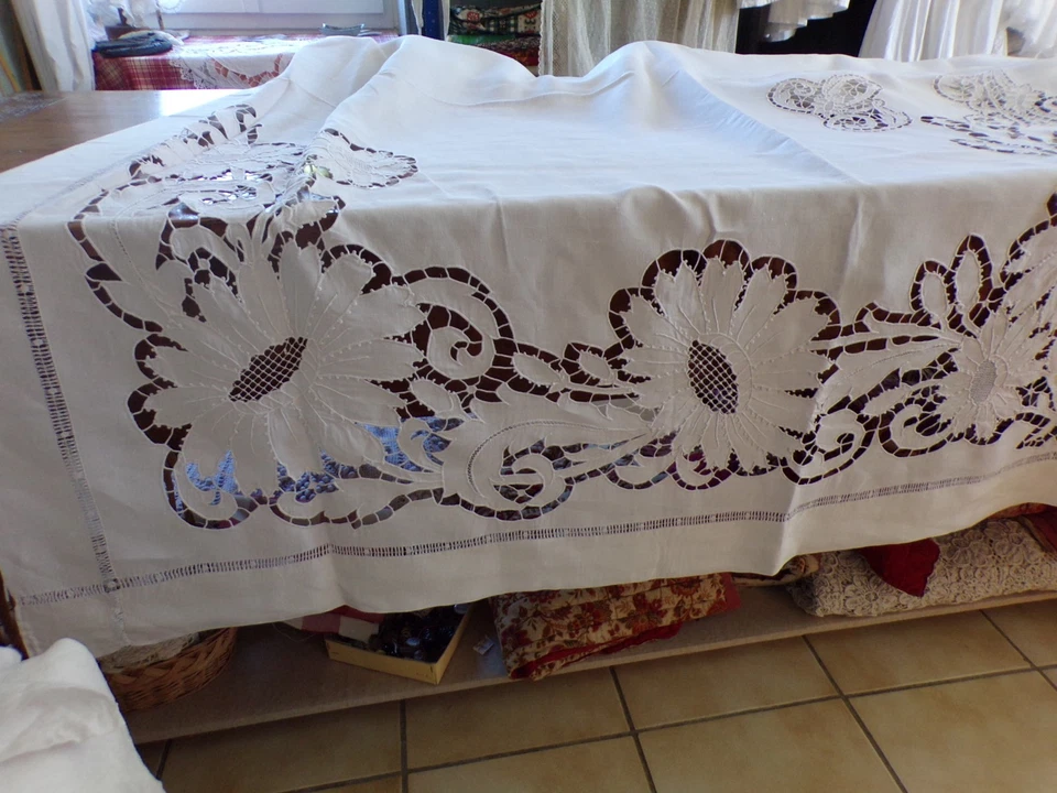 Drap Ancien Richelieu Avec Retour 228 cm x 340 cm - Photo 3/4