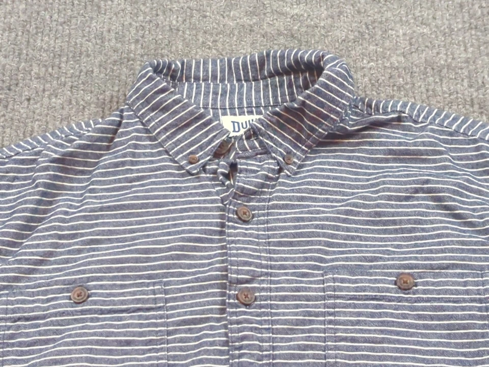 Duluth Shirt Mens XLT Blue Stripe Long Sleeve Button Casual Outdoor Relaxed - Image 2 of 4