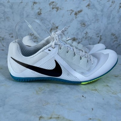Nike Zoom Rival Men's Size 9 Running Shoes White Black Green Track Spikes Cleats