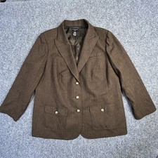 Sutton Studio Wool Cashmere Blazer Bronze Chestnut W/Gold Buttons Peak Lapel 22W