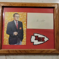Lamar Hunt Kansas City Chiefs 1993 Goal Line Art Proof Card LH patch autographed