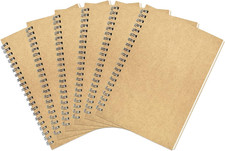 6 Pack College Ruled Notebook, Soft Yellow Cover Spiral Notebook, Memo Notepad S