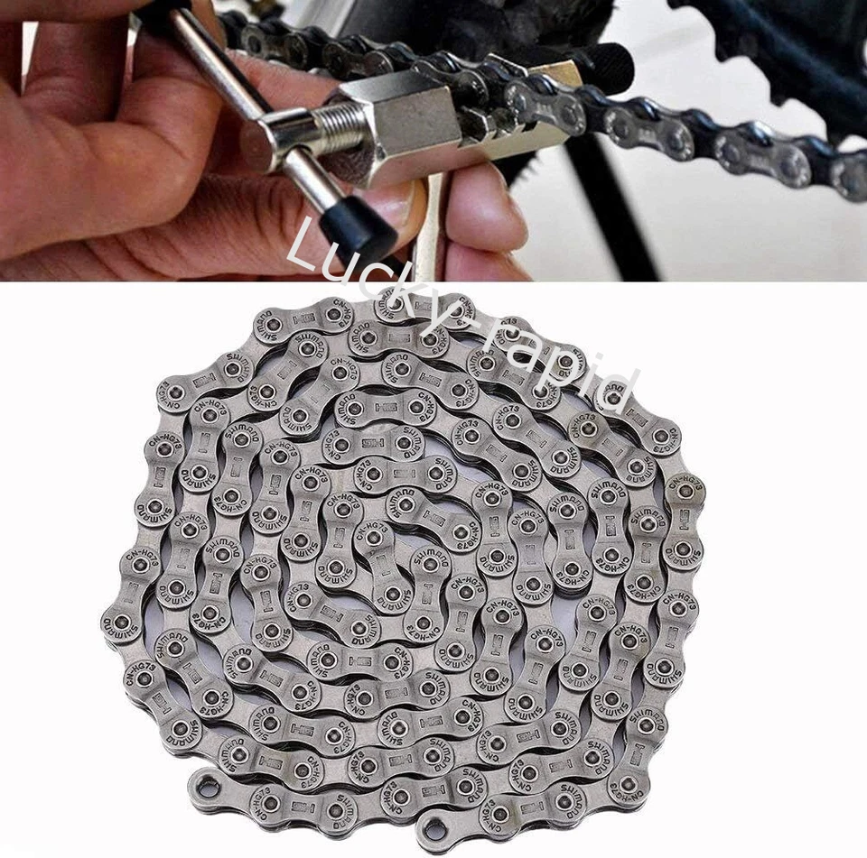 FAHRRAD KETTE 9-FACH 116 GLIEDER HG73 MTB-RENNRAD FAHRRADKETTE BIKE CHAIN Neu - Bild 2 von 4