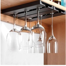 Compact Wine Glass Storage Racks - Easy Installation Under Cabinet 2 Piece Set