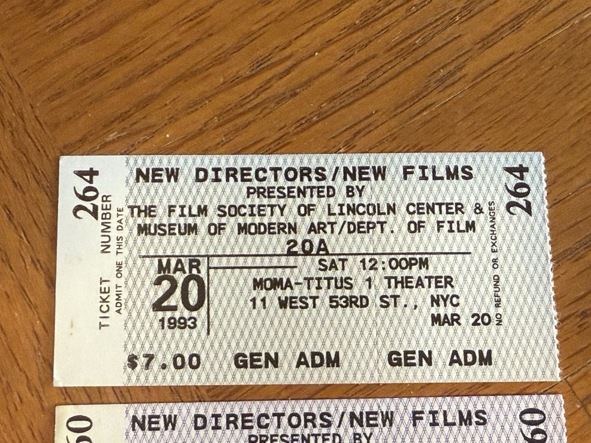 1993 MOMA Titus 1 Theater Movie Ticket Stub Lot Film Society