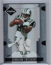 2008 Leaf Limited Jerricho Cotchery Threads Prime Jersey Number Game Worn #d/89