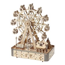 3D Wooden Puzzle for Adults, DIY Ferris Wheel with Music Box Model Kit
