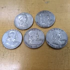 Lot of (5) Franklin Half Dollars (1951-1963)