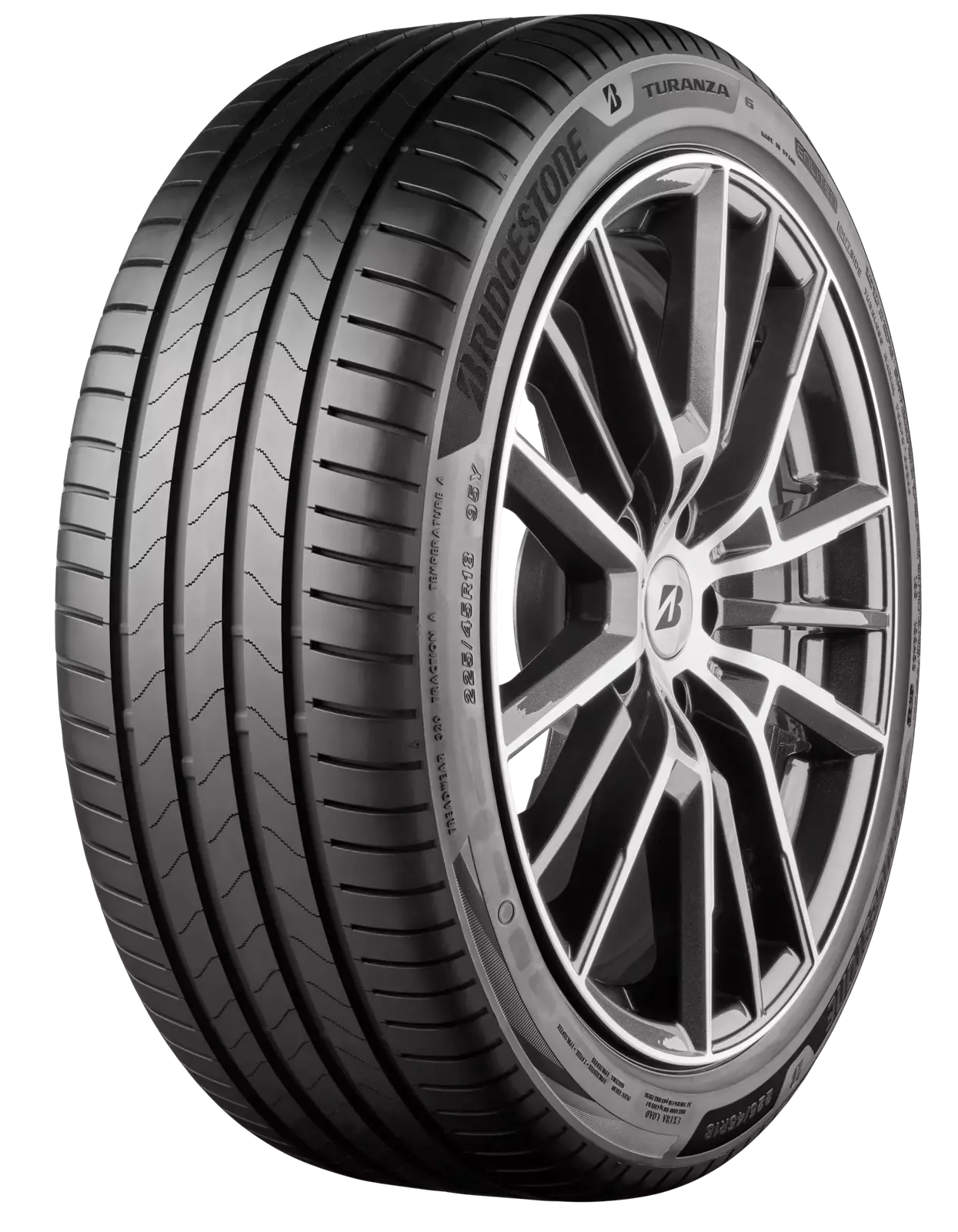 1x 225/45/17 Bridgestone Tyre 225 45 17 91Y TURANZA 6 BA Rated 69dB