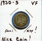 W@W 1930-s Mercury Dime !!!! ( LOW Mintage !!!!)  VF !!!!!